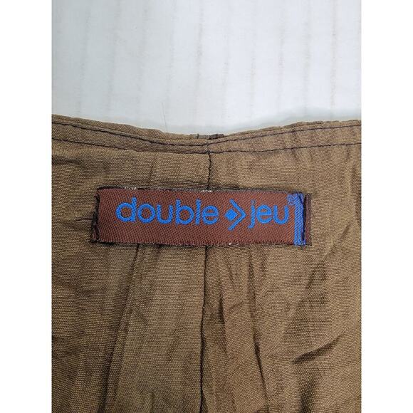 Double Jeu Crop Trouser Pants Womens S/M Crinkle Bohemian Boho Hippie Brown Rare - Picture 6 of 11